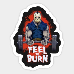 Feel The Burn: Jason Vorhees inspired  workout shirt Sticker